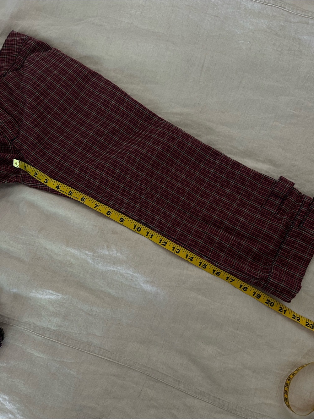 GAS Collection Plaid Capri Pants Waist 26 Low Rise Buckle Hem Y2K - Picture 15 of 16